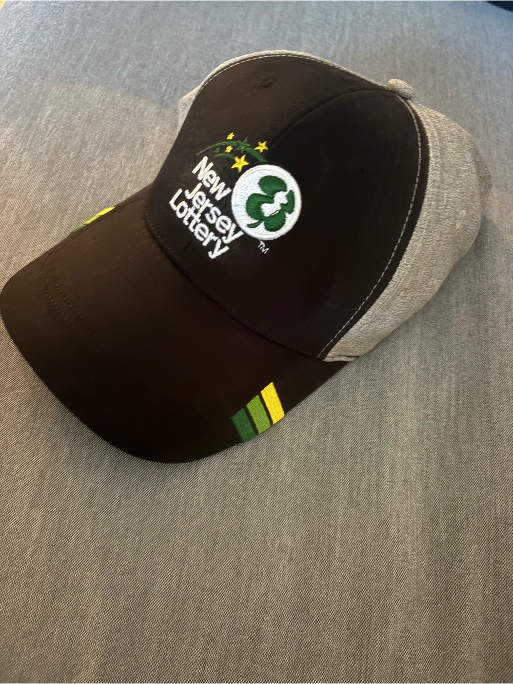 New Jersey Lottery Snapback Trucker Hat Cap Gray Black Embroidered Unworn NWOT